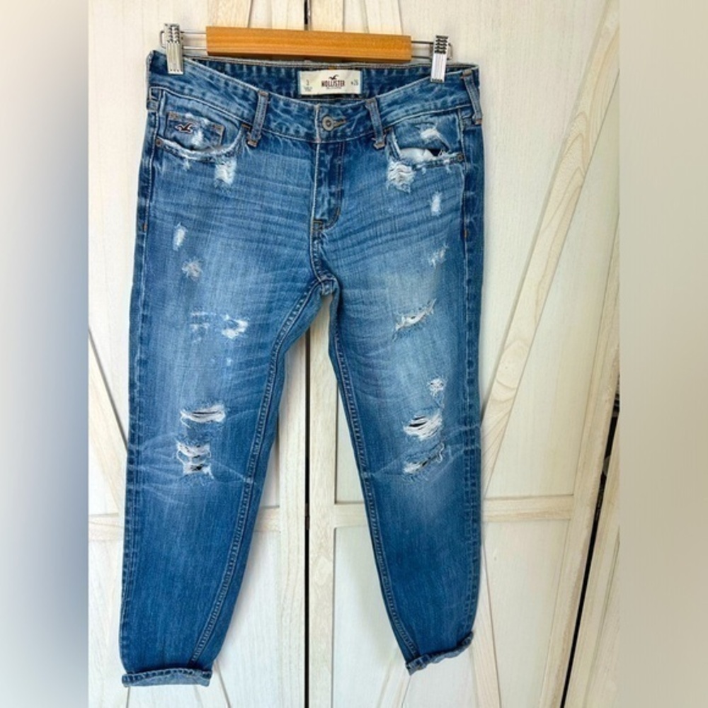 💋Hollister distressed boyfriend crop jeans 👖 3